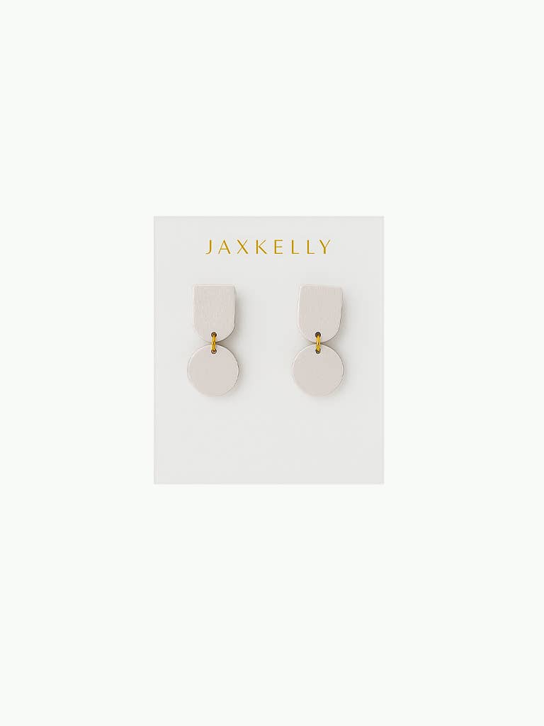 Circle Dome Clay Earrings by JaxKelly | Oat Milk
