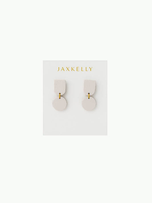 Circle Dome Clay Earrings by JaxKelly | Oat Milk