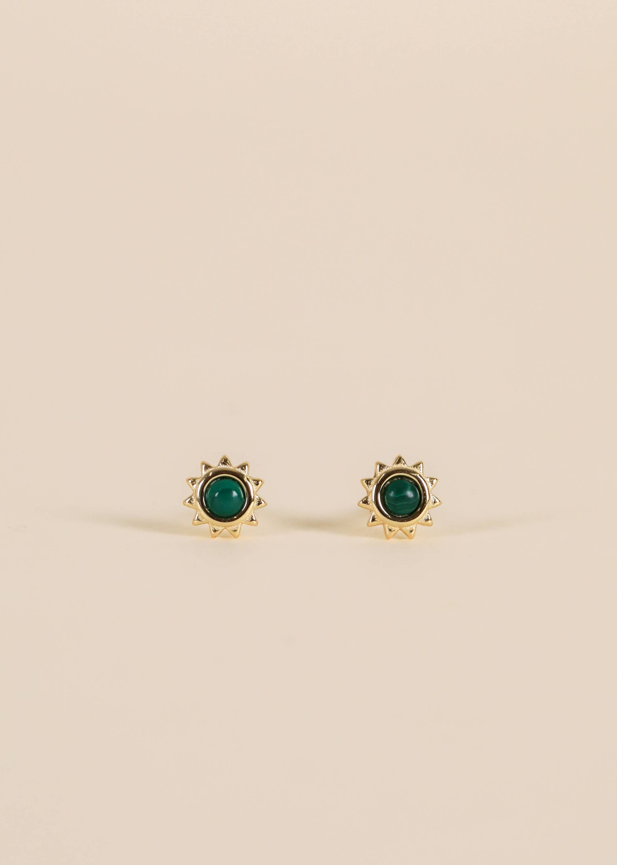 Sun Stud Earrings by JaxKelly | Malachite - Zen&Zip