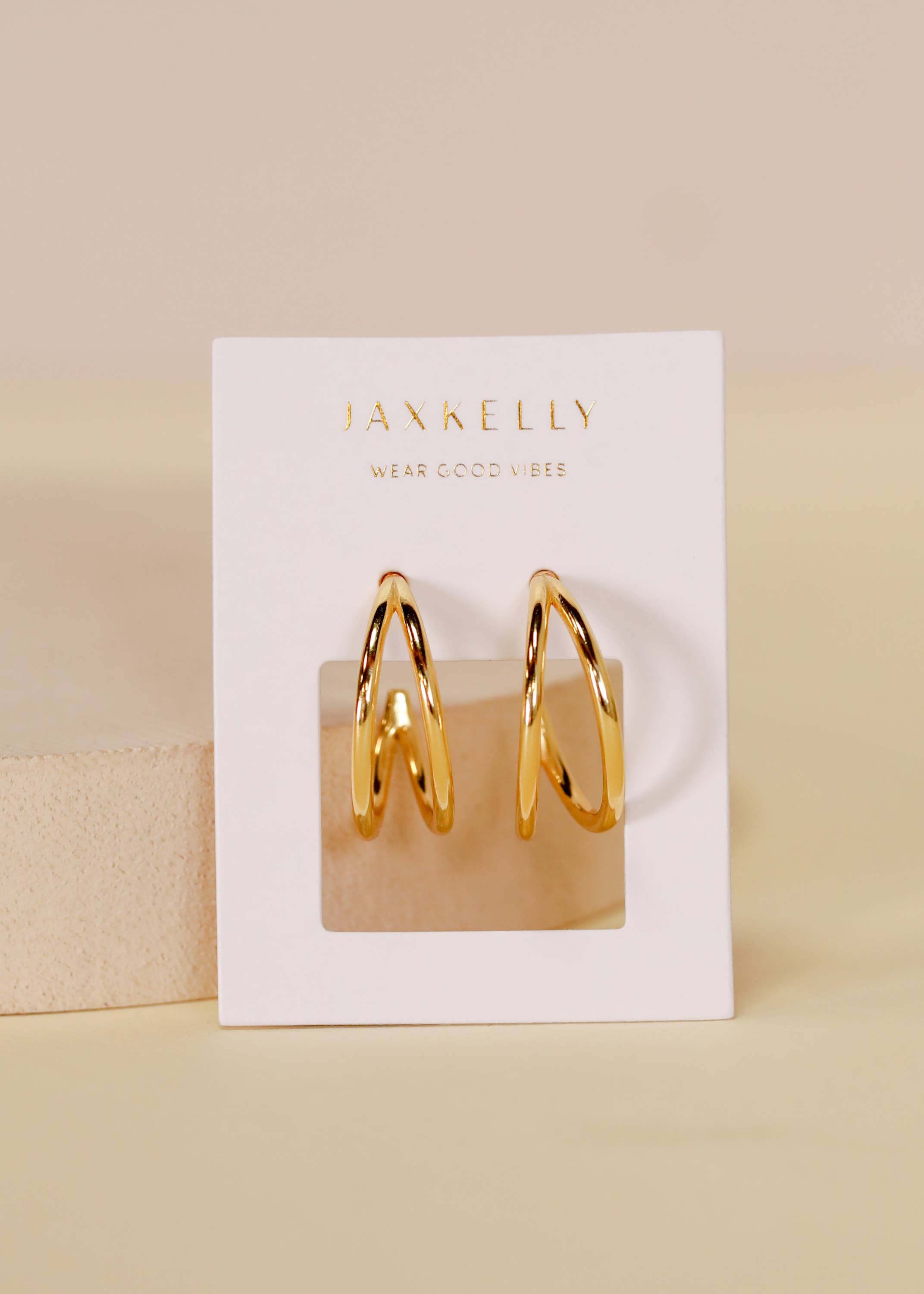 Illusion Double Hoop Earrings by JaxKelly | Gold - Zen&Zip