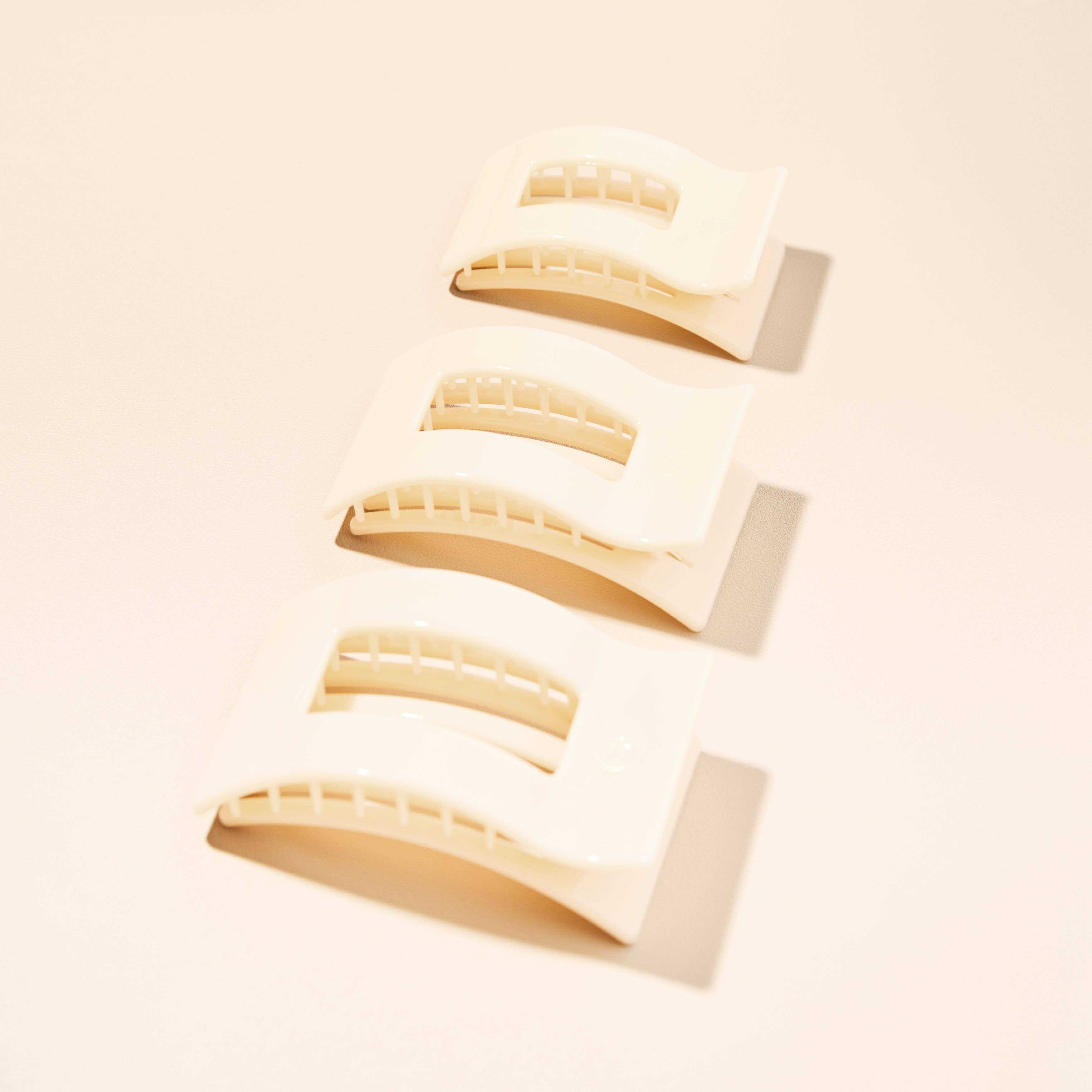 Flat Rectangle Hair Clip | Small | Almond Beige - Zen&Zip