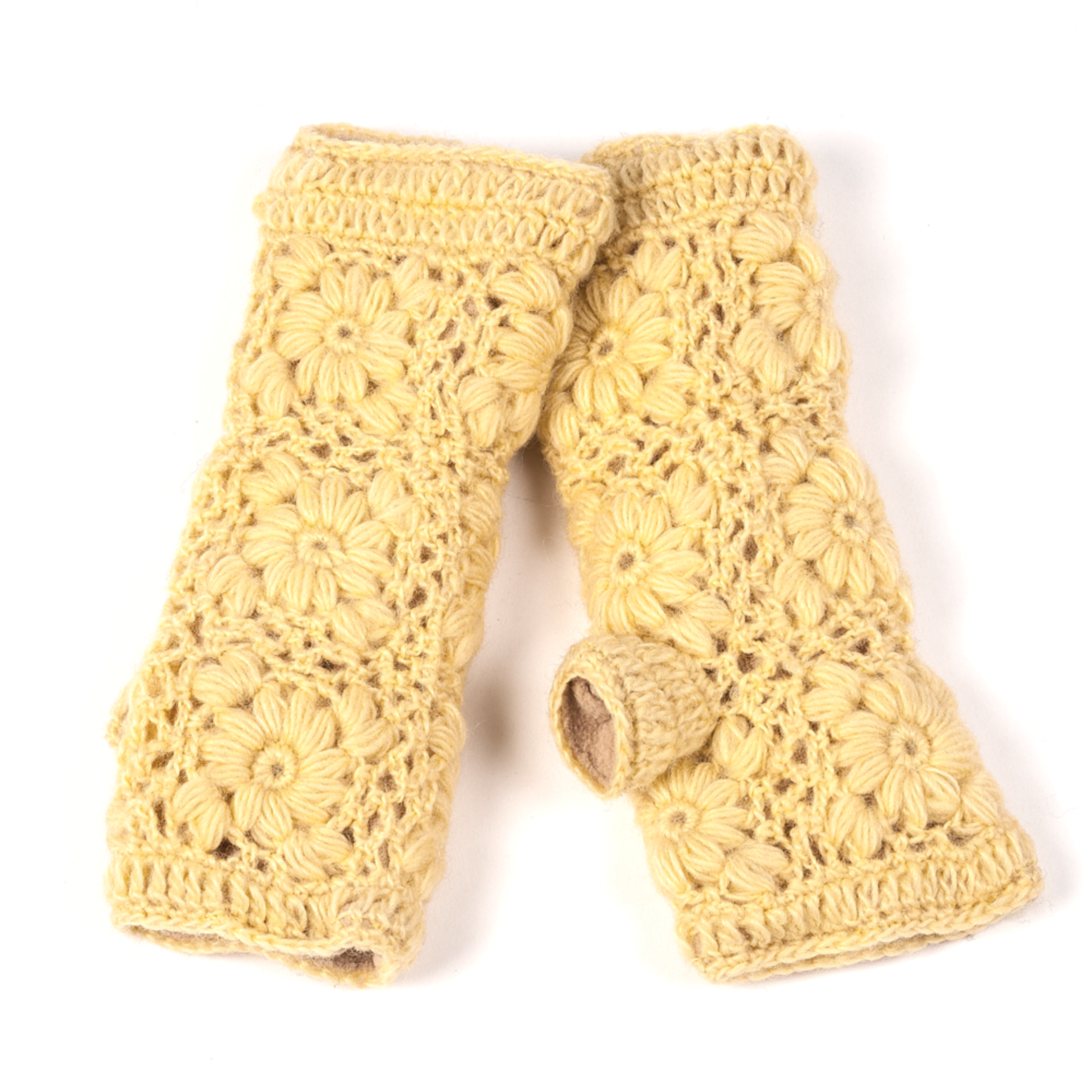 Flower Crochet Fingerless Gloves by Nirvanna Designs