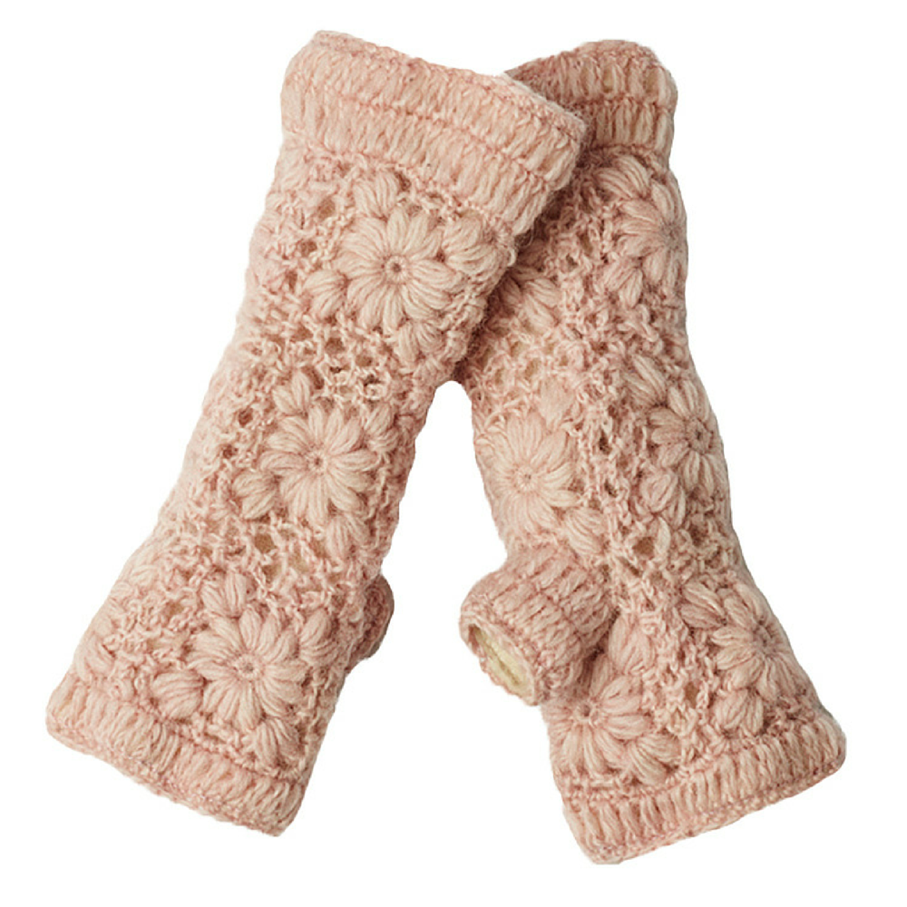 Flower Crochet Fingerless Gloves by Nirvanna Designs