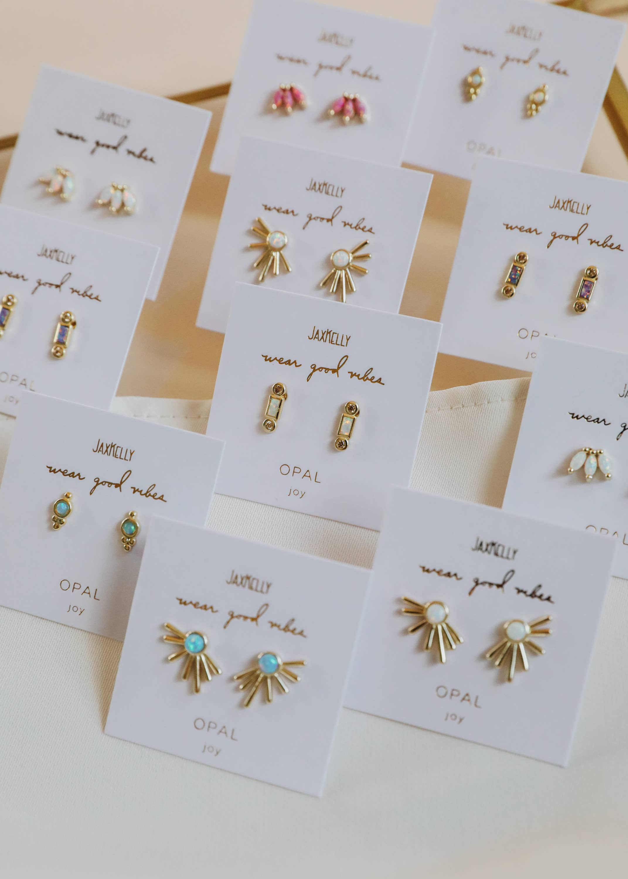 Sun Ray - Fire Opal - Gold Earrings - Zen&Zip