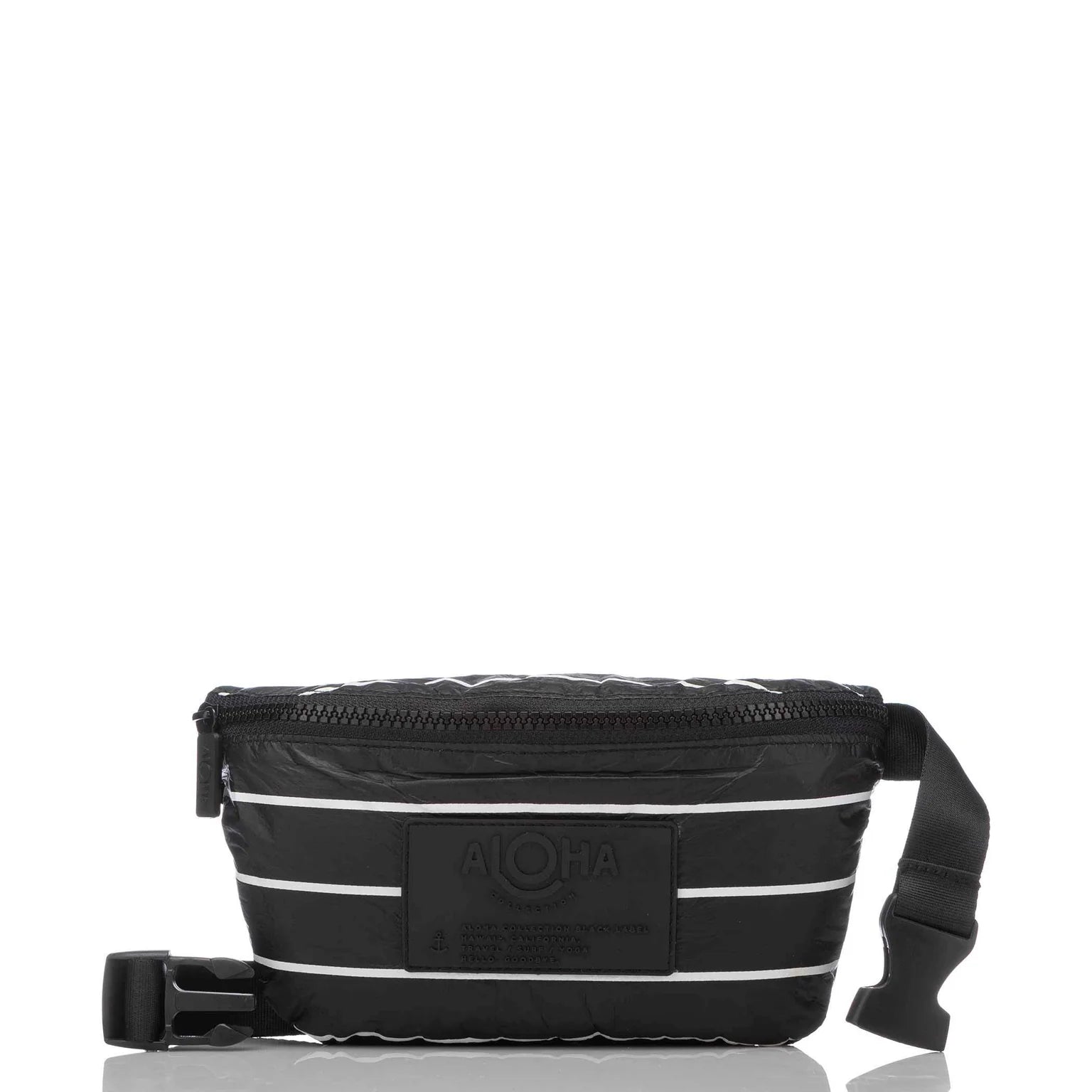 Black Pinstripe Mini Hip Pack Black/White