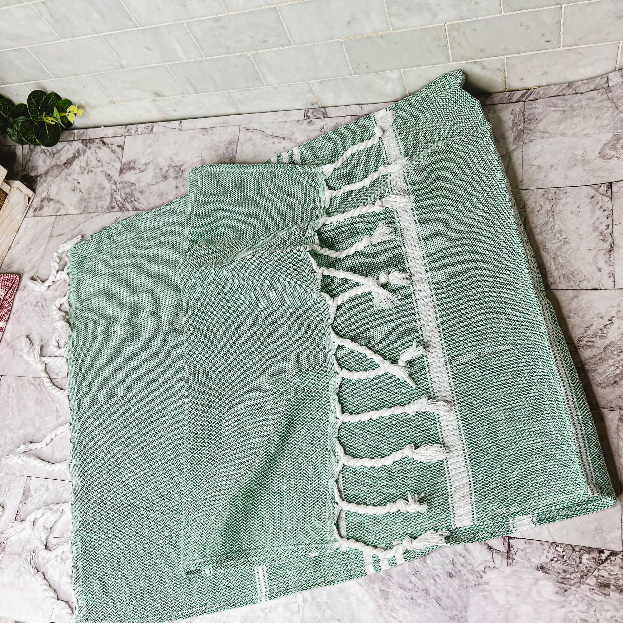 Kitchen or Bathroom Hand Towels with Tassels, Turkish Cotton - Zen&Zip