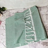 Kitchen or Bathroom Hand Towels with Tassels, Turkish Cotton - Zen&Zip