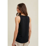 Cotton Scoop Neck Tank by Wishlist Apparel | Black - Zen&Zip
