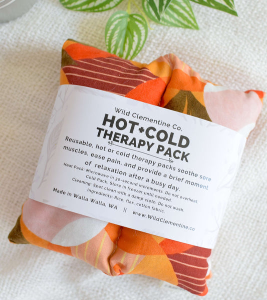 Heating Pad Neck Wrap, Hot + Cold Flaxseed - Tropical Sunset - Zen&Zip
