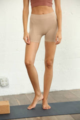 Minimalist Seamless Activewear Mini Shorts by By Together | Light Taupe - Zen&Zip