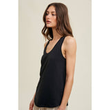 Cotton Scoop Neck Tank by Wishlist Apparel | Black - Zen&Zip