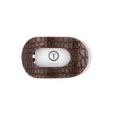 Brown Crocodile Medium Flat Round Hair Clip