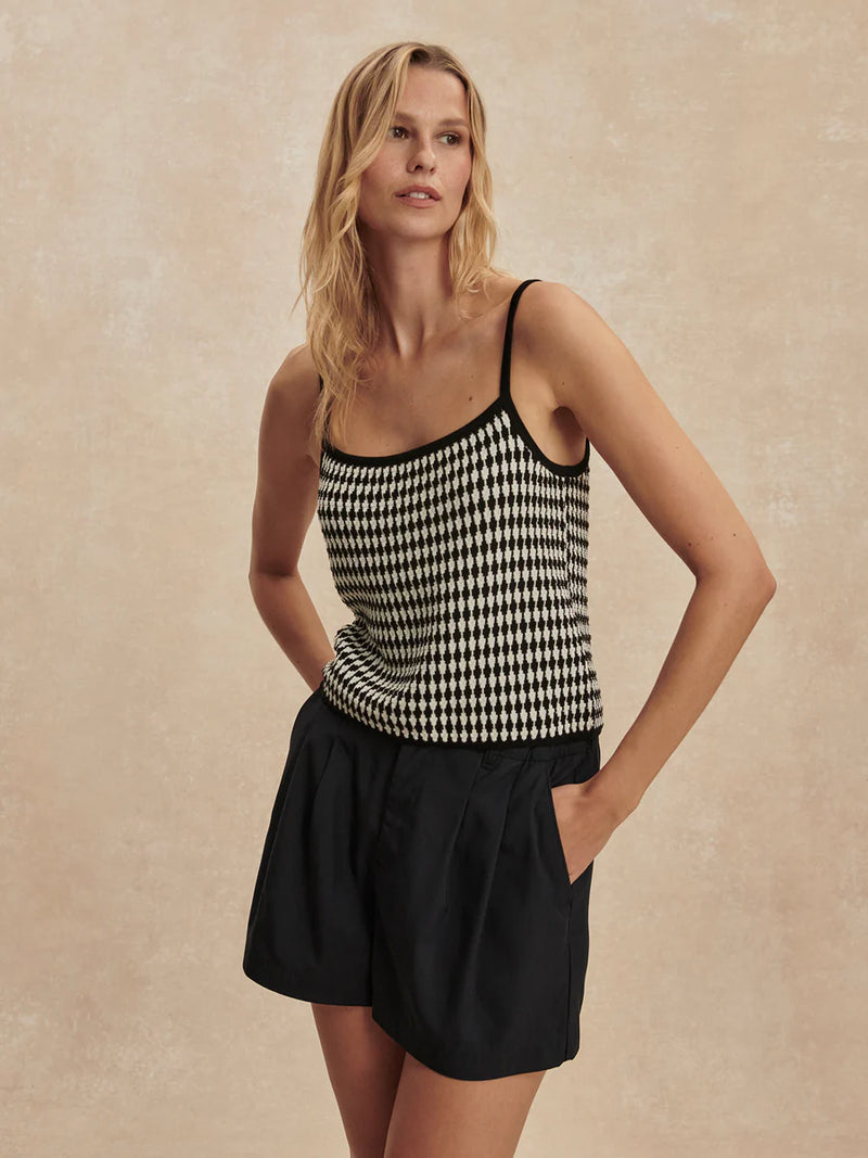 Jared Knit Top by Varley | Black/Egret