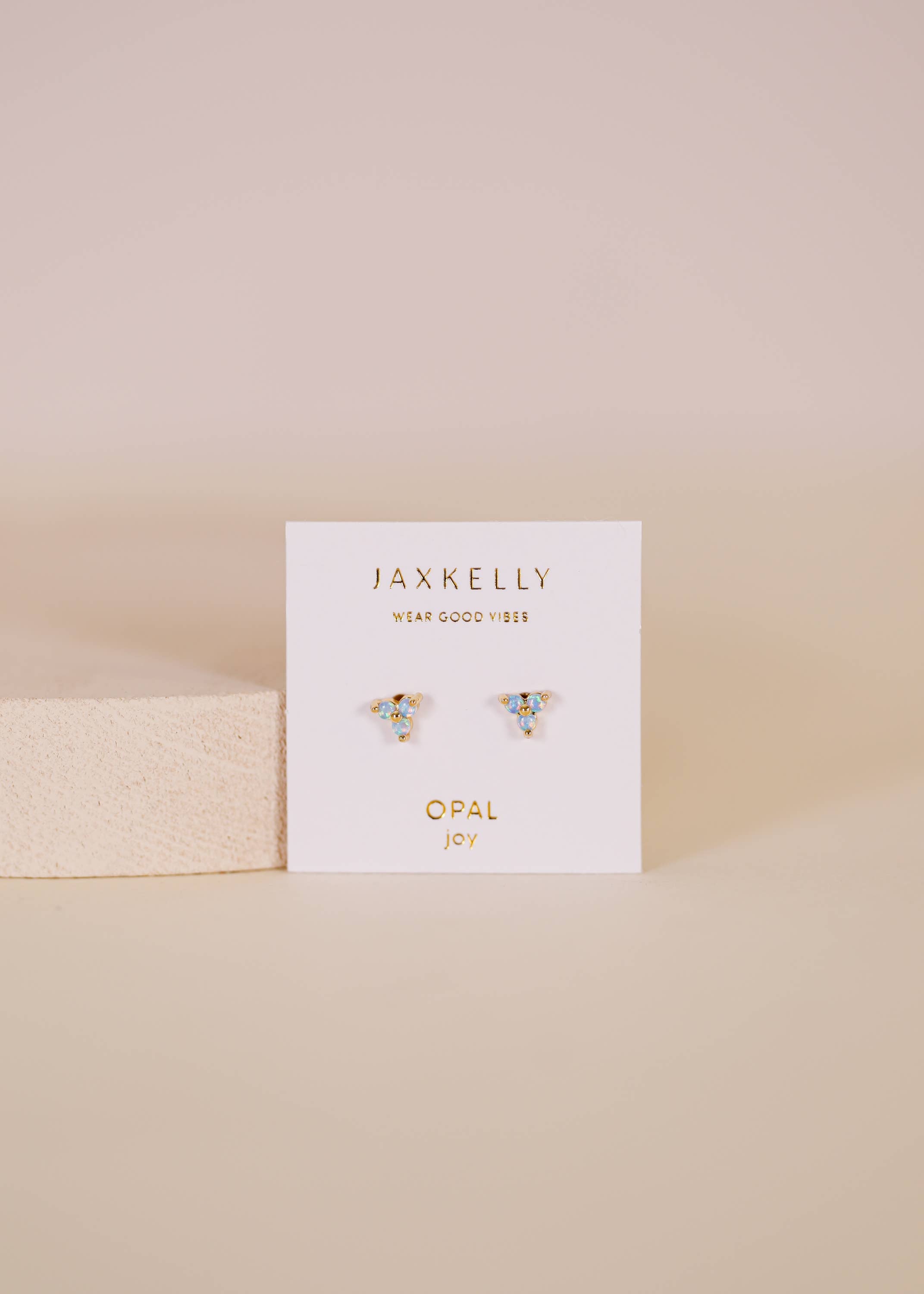 Trio Cluster Gold Earrings by JaxKelly | Fire Opal - Zen&Zip