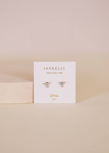 Trio Cluster Gold Earrings by JaxKelly | Fire Opal - Zen&Zip