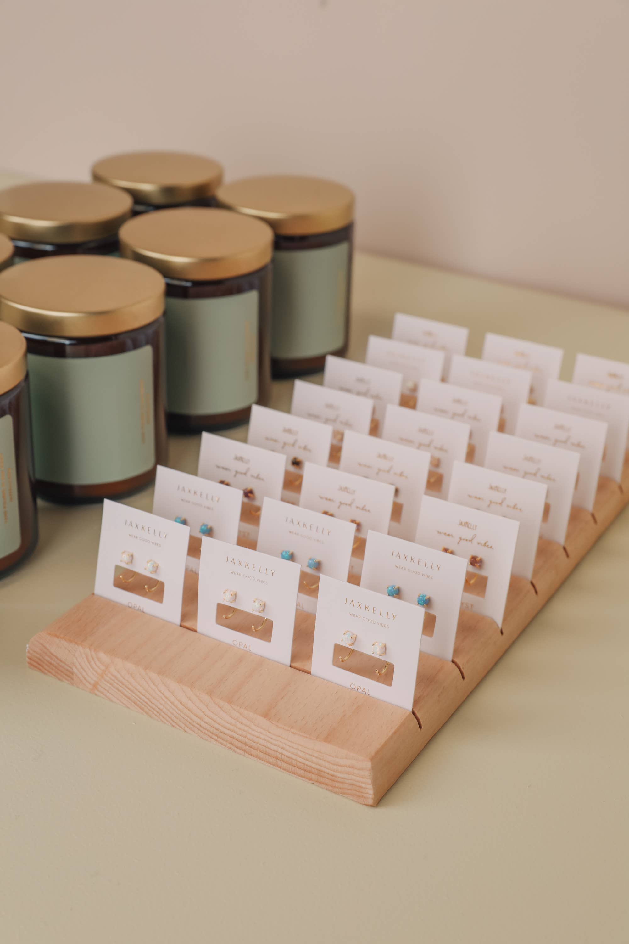 Huggies Earrings by JaxKelly | White Opal - Zen&Zip