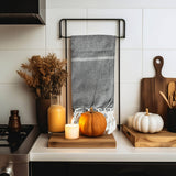 Fall Kitchen Hand Towels, Orange Cotton Dish Towels Tassels - Zen&Zip
