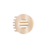 Almond Beige Medium Flat Circle Hair Clip