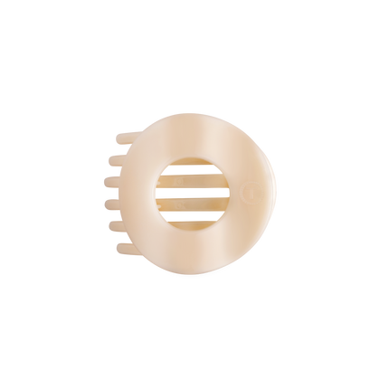 Almond Beige Medium Flat Circle Hair Clip