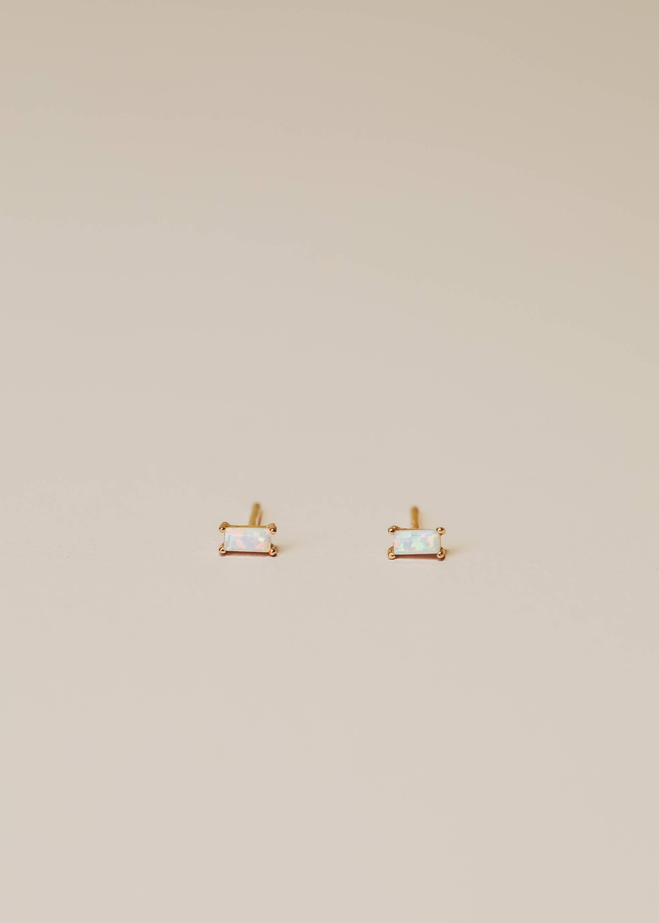Baguette Earrings by JaxKelly | White Opal - Zen&Zip