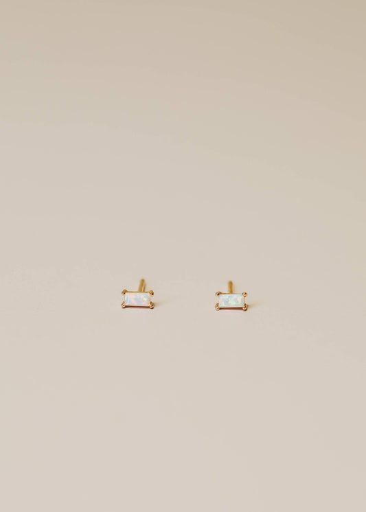Baguette Earrings by JaxKelly | White Opal - Zen&Zip