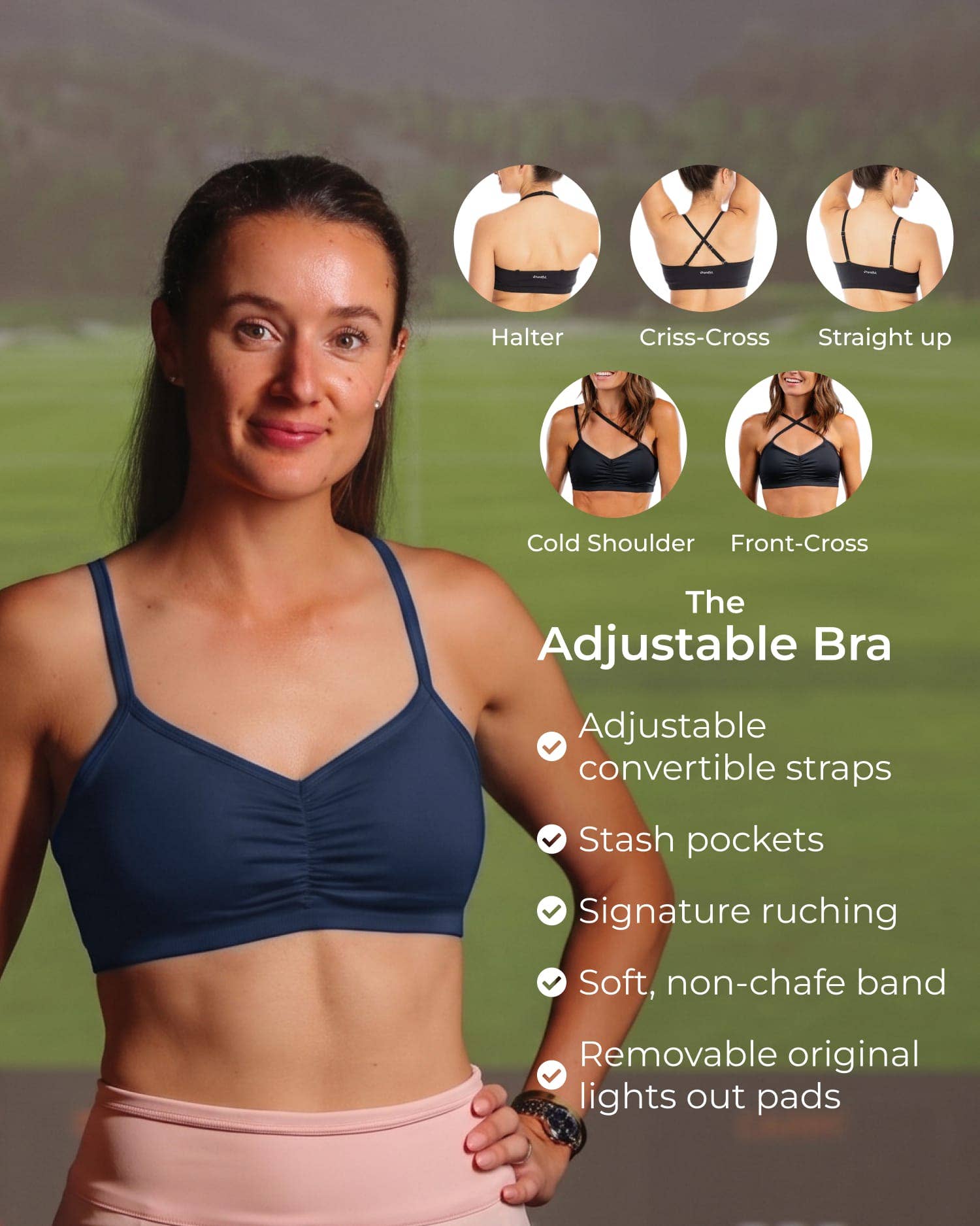 Adjustable Bra by Handful | Night Swim Navy