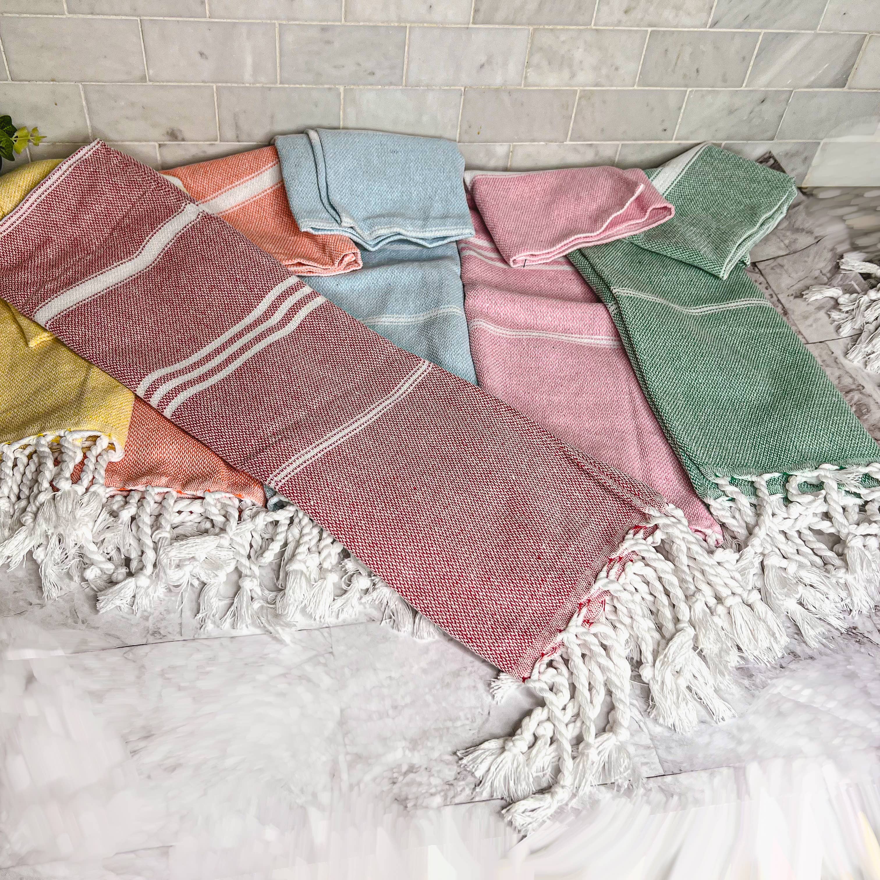 Fall Kitchen Hand Towels, Orange Cotton Dish Towels Tassels - Zen&Zip
