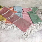 Fall Kitchen Hand Towels, Orange Cotton Dish Towels Tassels - Zen&Zip