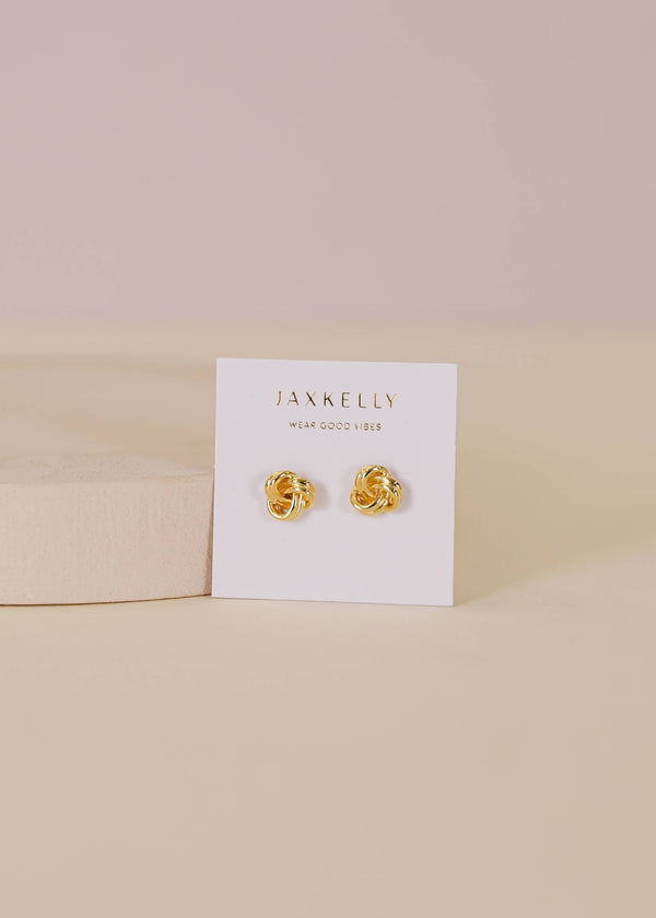 Petite Gold Knot Earrings by JaxKelly