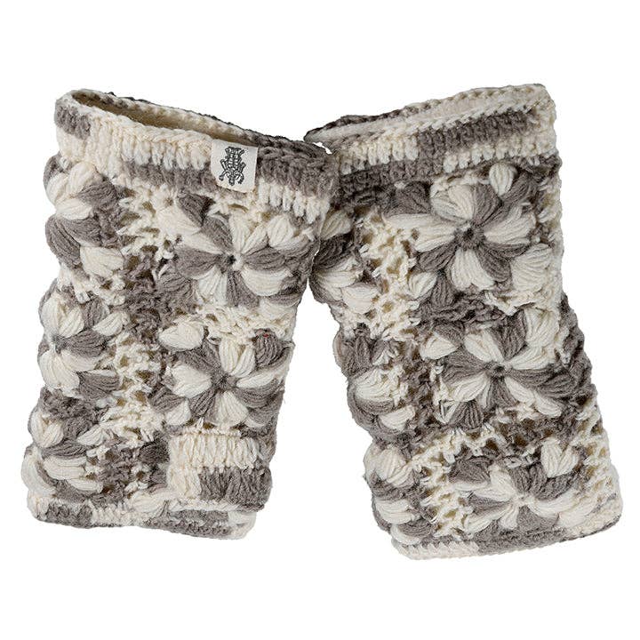 Flower Crochet Fingerless Gloves by Nirvanna Designs