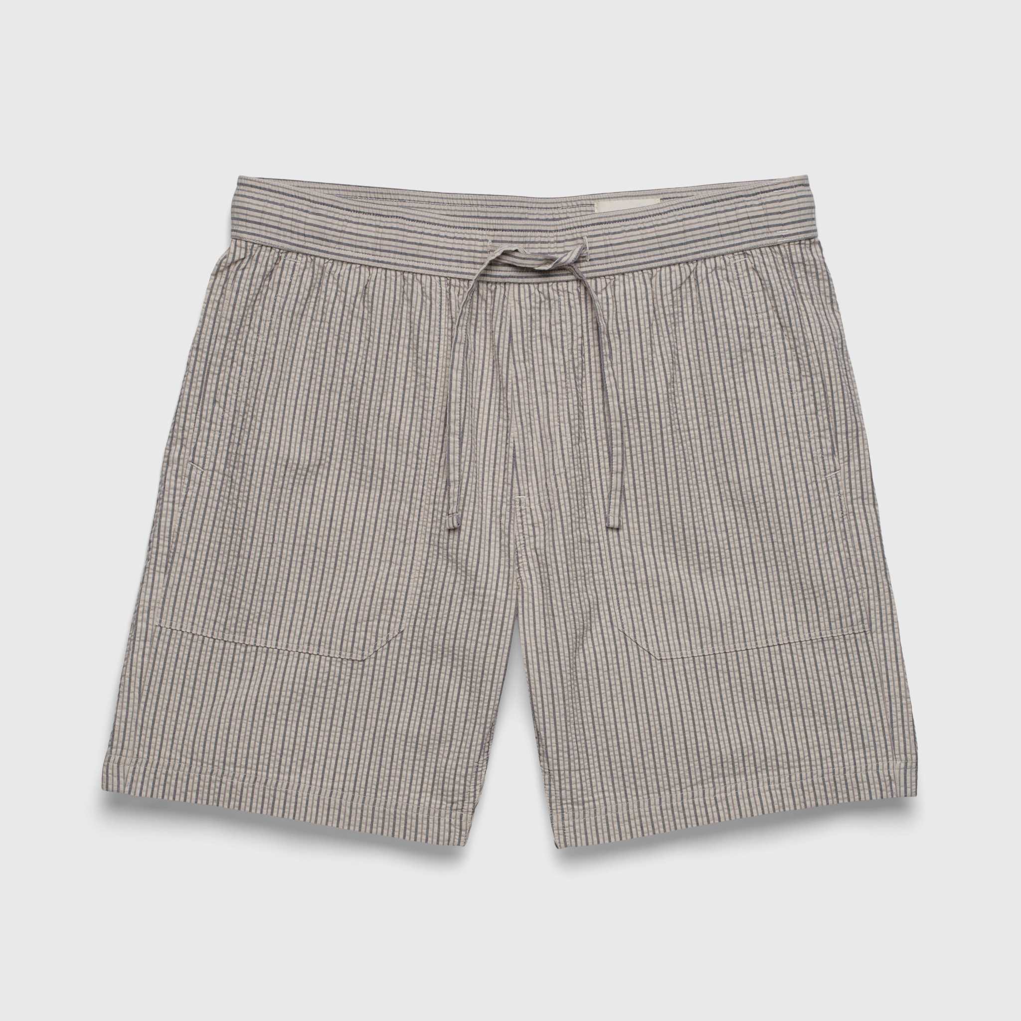Tyler Crinkle Stripe Drawstring Short by SurfSideSupply | Chinchilla
