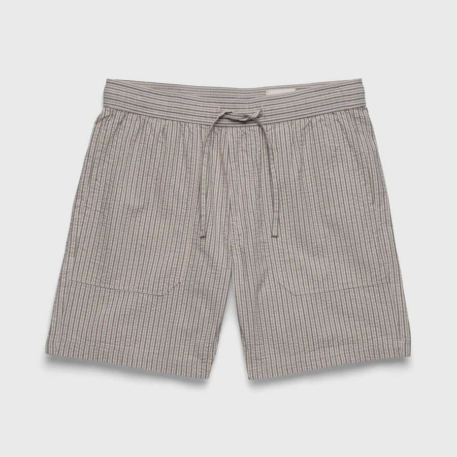 Tyler Crinkle Stripe Drawstring Short by SurfSideSupply | Chinchilla