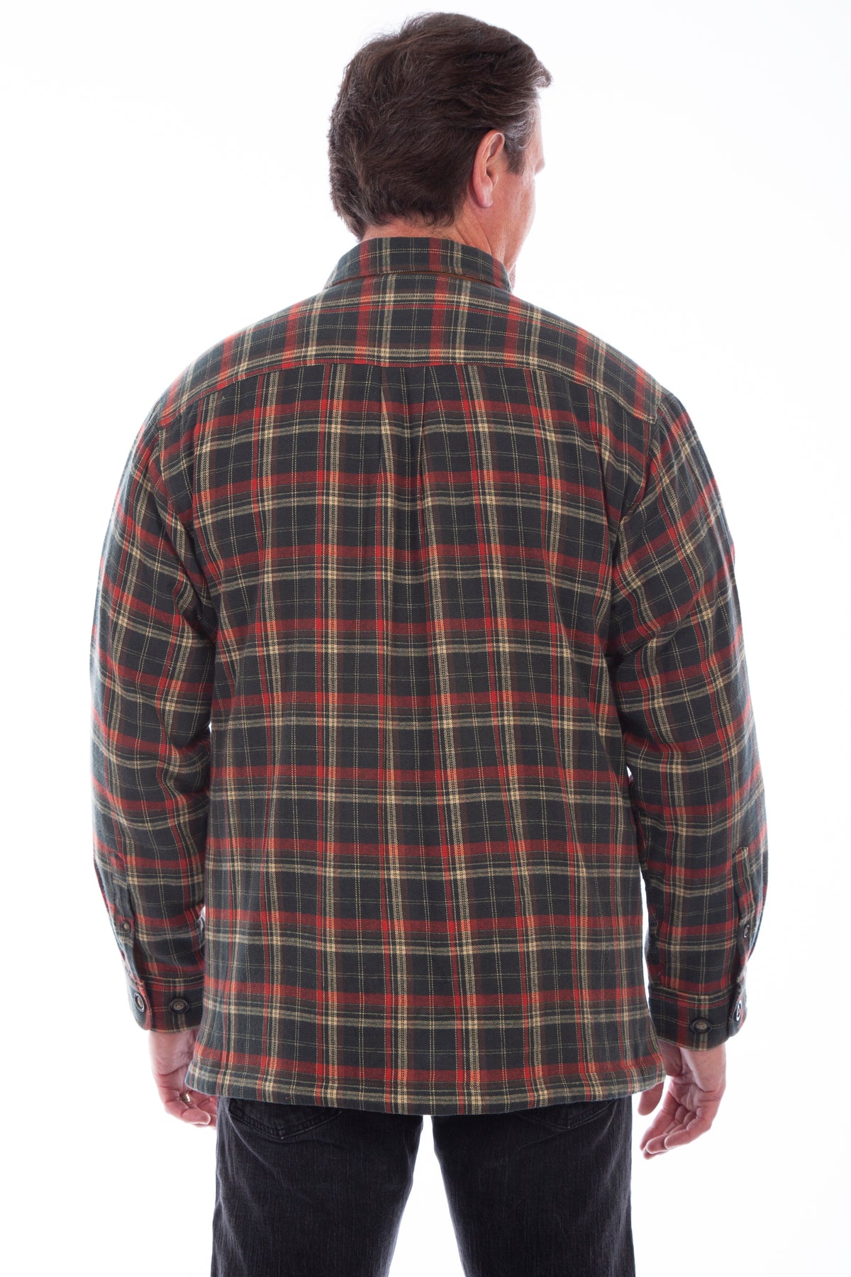 Sherpa Lined Flannel Shirt by Scully Leather | Forest