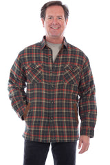 Sherpa Lined Flannel Shirt by Scully in Forest
