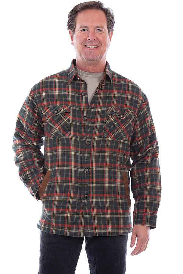 Sherpa Lined Flannel Shirt by Scully Leather | Forest