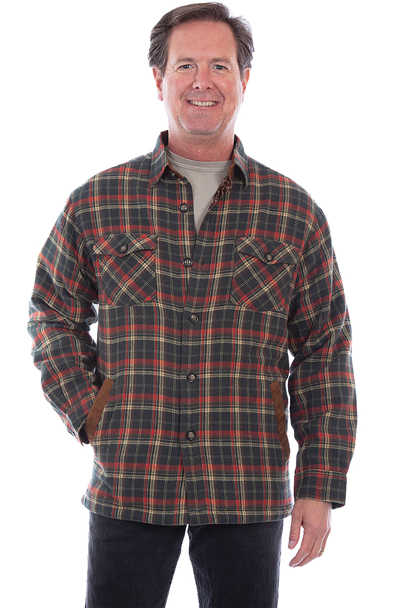 Sherpa Lined Flannel Shirt by Scully Leather | Forest