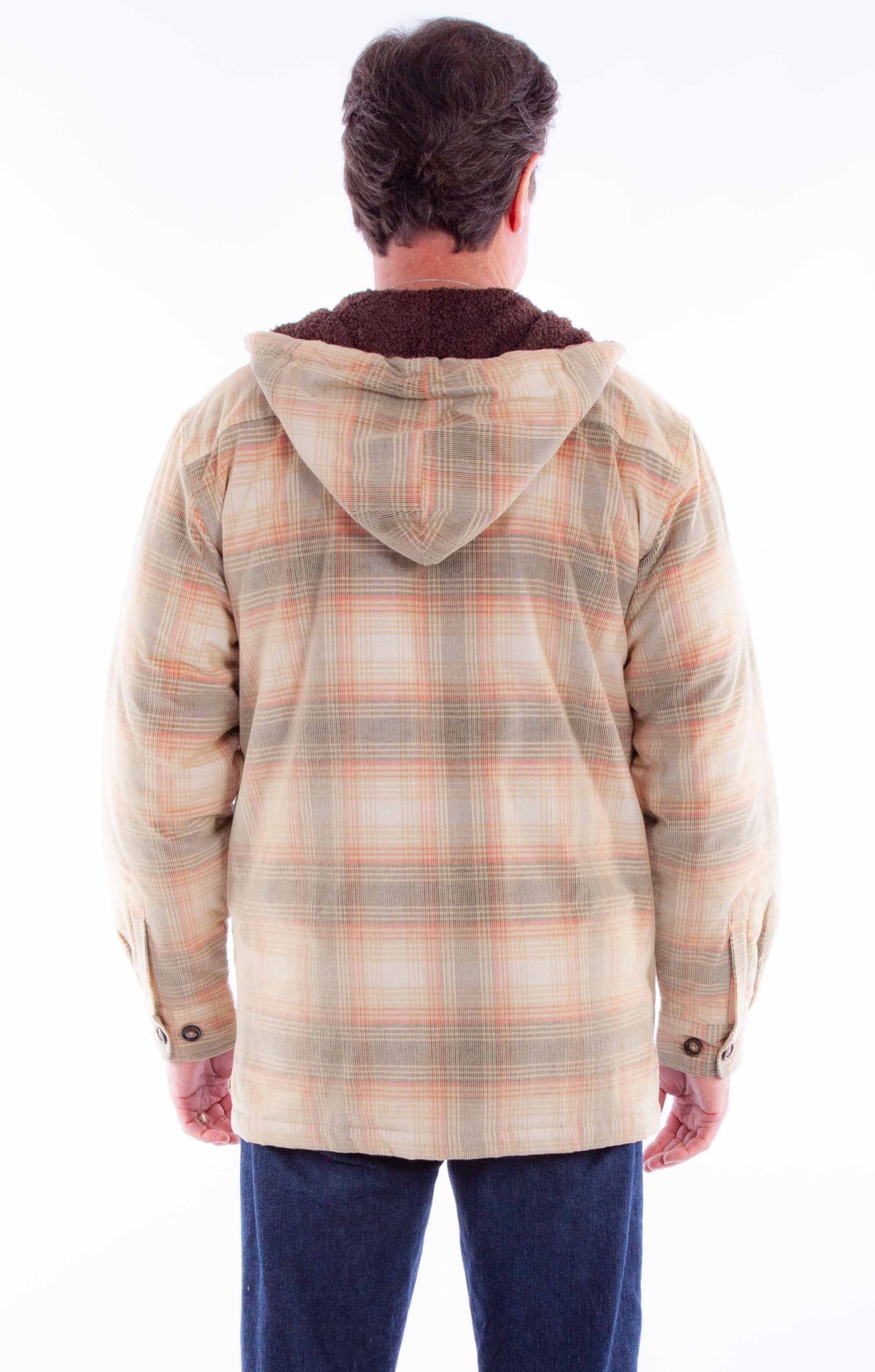 Sherpa Lined Corduroy Hoodie by Scully Leather | Tan Red