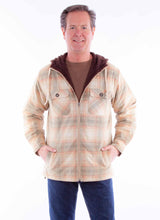 Sherpa Lined Corduroy Hoodie by Scully in Tan Red