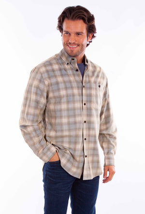 Corduroy Plaid Shirt by Scully Leather | Blue/Tan