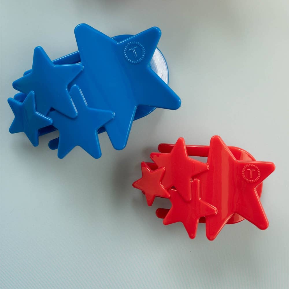 Flat Hair Clip | Small | Red Shooting Star - Zen&Zip