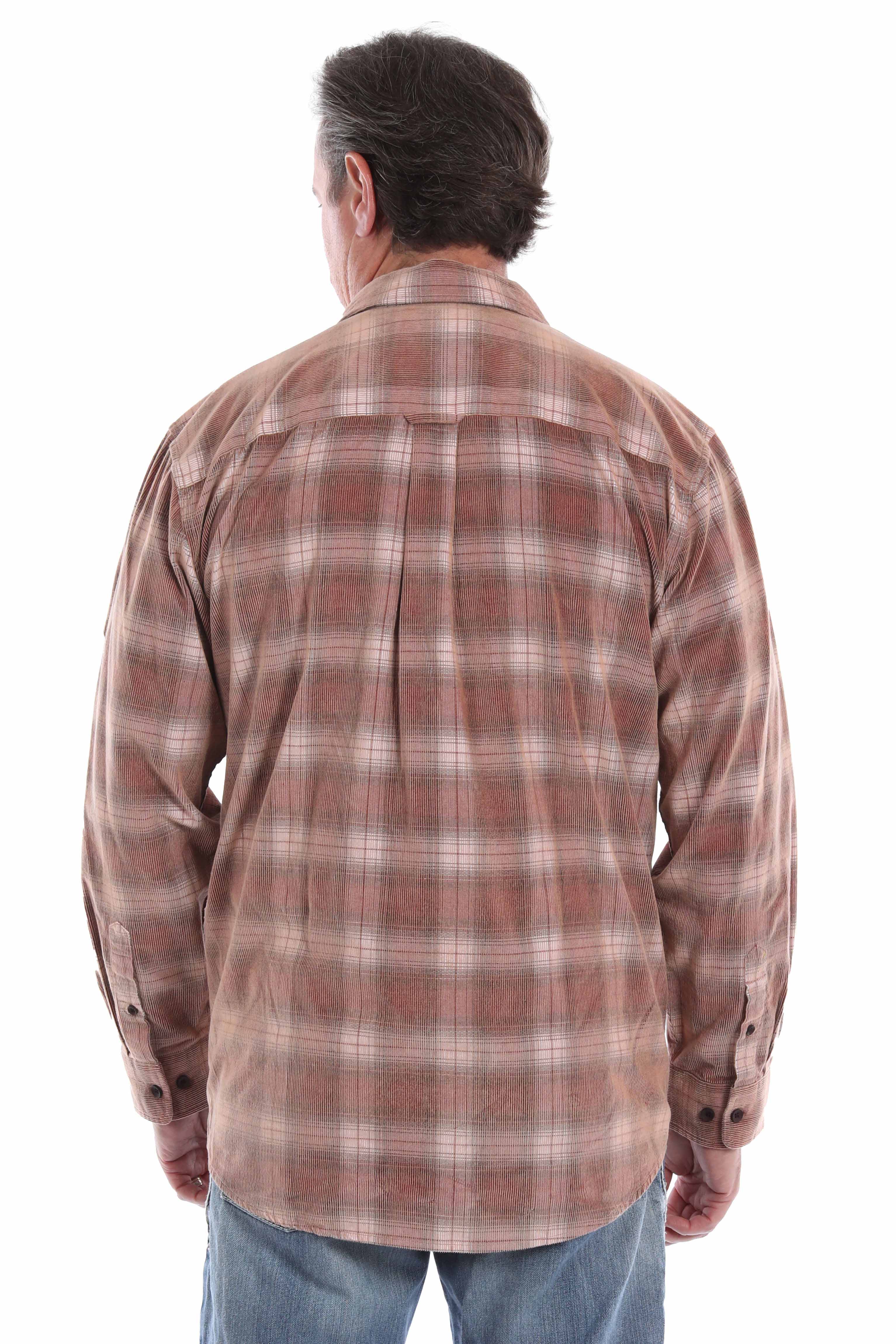 Yarn Dyed Cord Shirt in Russet, back