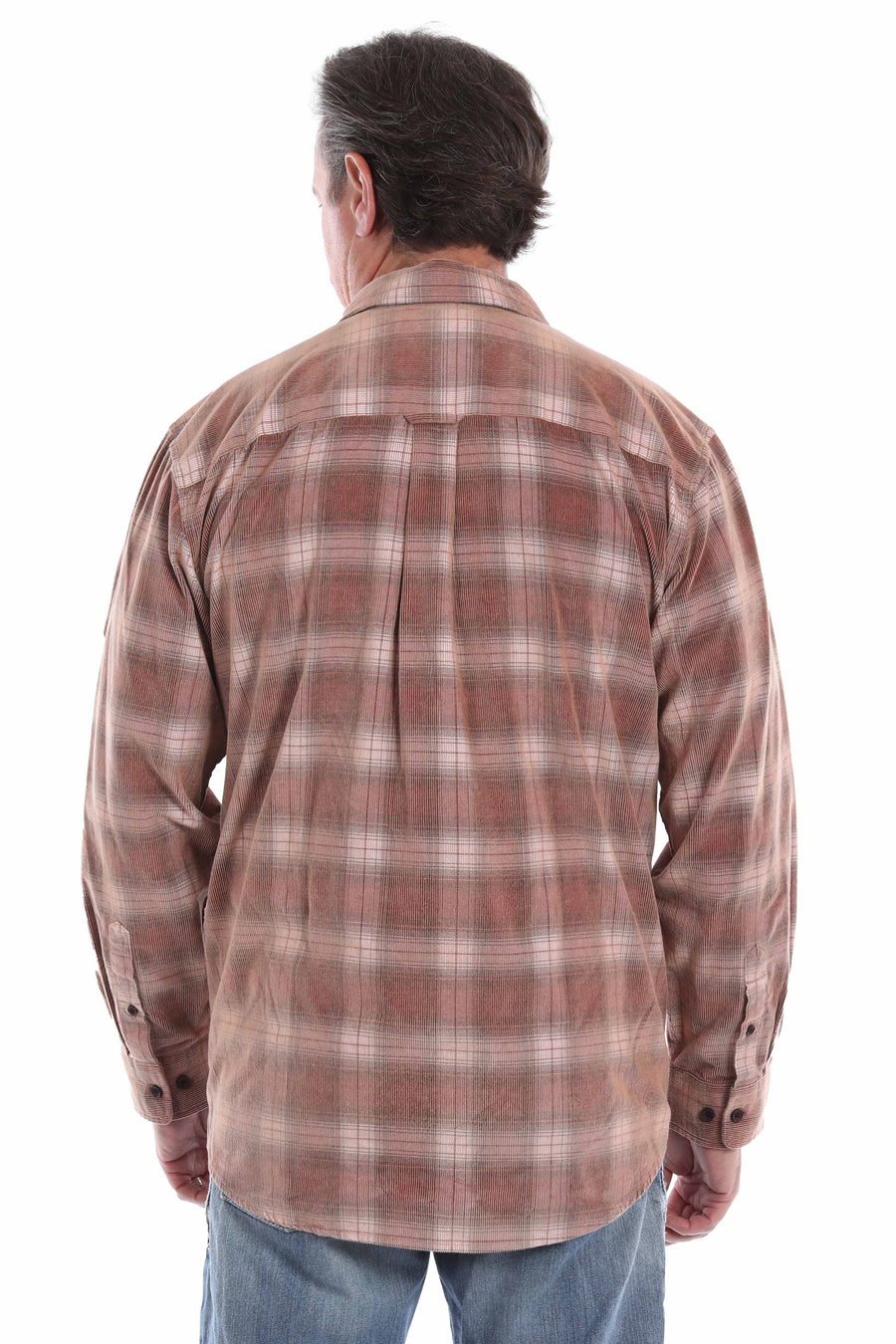 Yarn Dyed Cord Shirt in Russet, back
