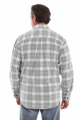 Corduroy Plaid Shirt in Black/White, back