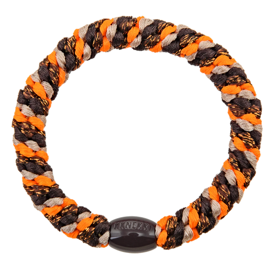 Kknekki Mix Brown Neon Orange Hair Tie - Zen&Zip