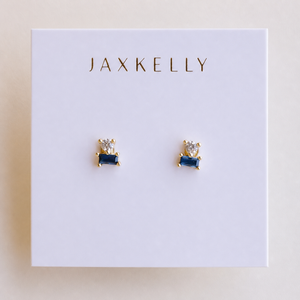Double Stud Stack by JaxKelly | Sapphire CZ