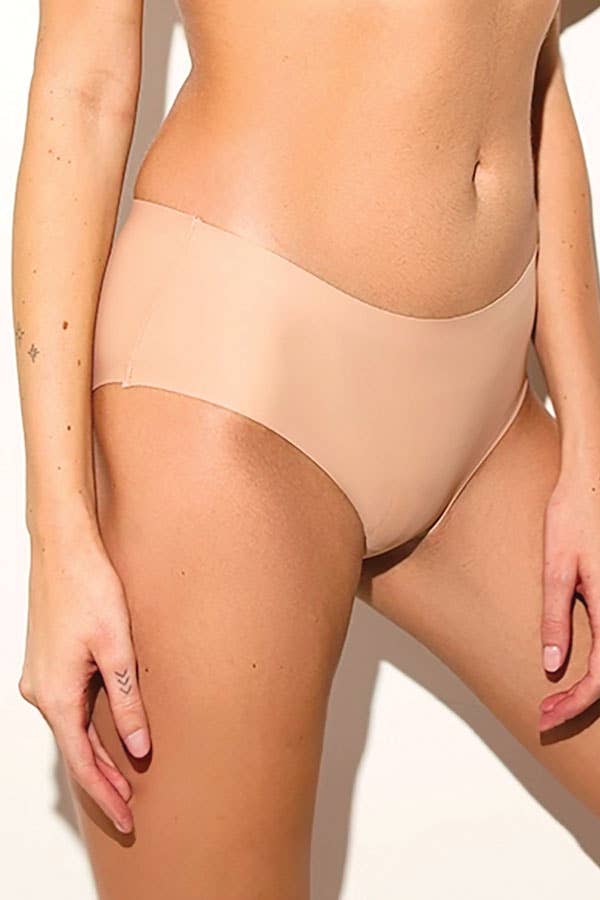 No line Solid Laser cut Panty-YM-89164-PTY-S: Nude / S - Zen&Zip