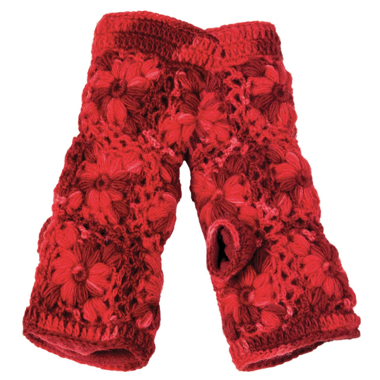 Flower Crochet Fingerless Gloves by Nirvanna Designs