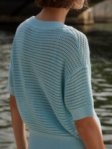 Callie Knit Top by Varley | Porcelain Blue