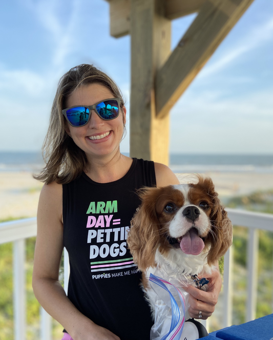 Sleeveless Arm Day Tank by Puppies Make Me Happy | Teal - Zen&Zip