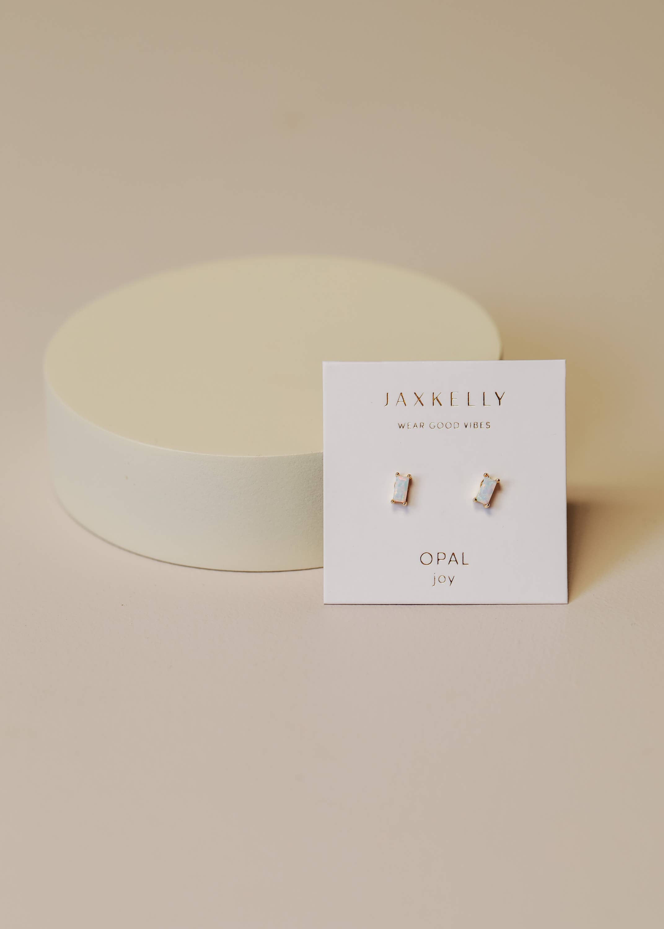 Baguette Earrings by JaxKelly | White Opal - Zen&Zip